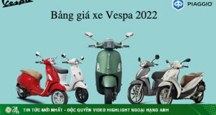 Bảng giá xe Vespa mới nhất đầy đủ phiên bản tháng 4/2022